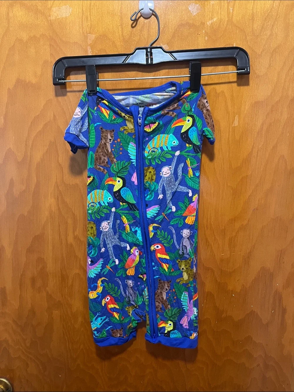 Little Sleepies Blue Tropical Animal Print Shortie Sleeper